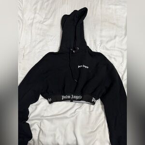 Palm Angels Black Cropped Hoodie